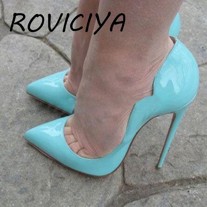 Fashion Women Pumps Womens Shoes High Heels 12 cm Stilettos Pumps Shoes For Women Sexy Party Wedding Shoes QP042 ROVICIYA