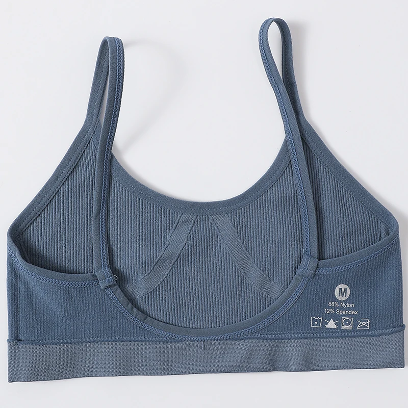 Seamless Womens Bralette Ribbed U Back Wireless Tube Bra fabric texture