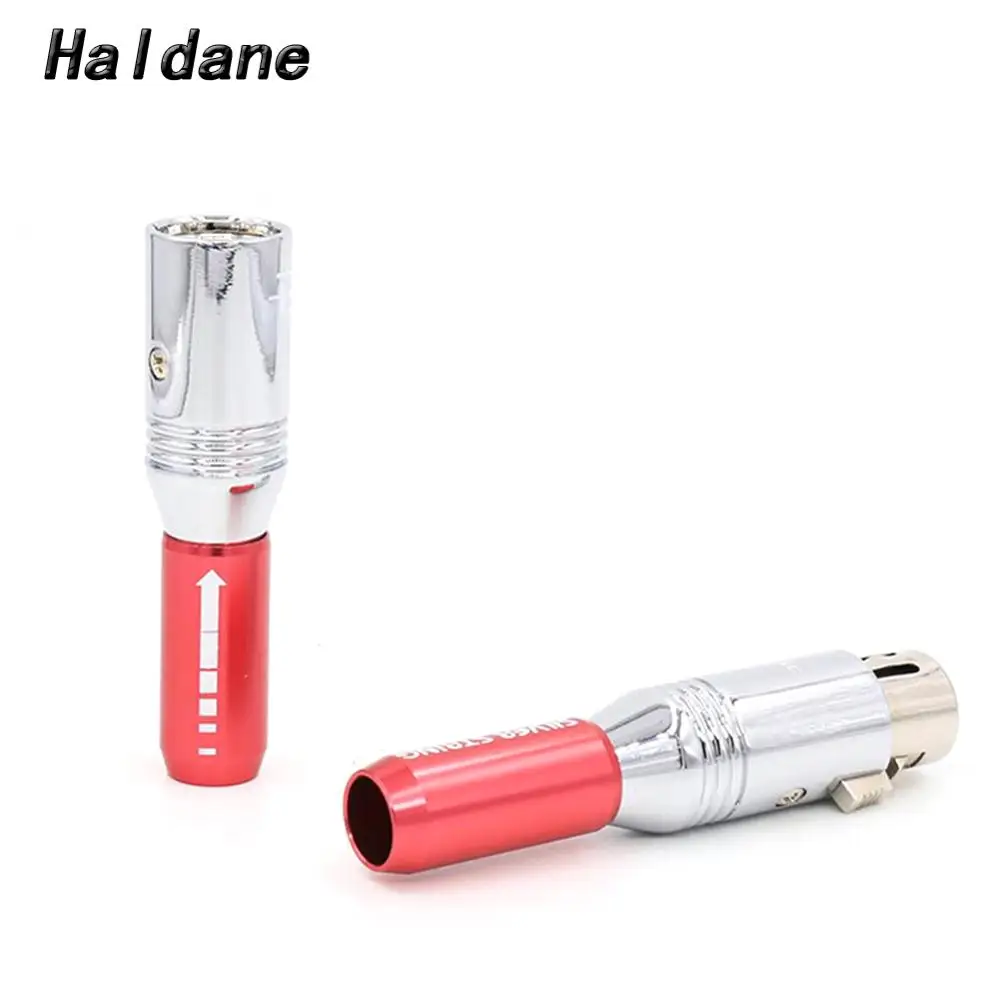 

Haldane 4pcs Hi-end XLR Socket HIFI XLR Jack 3 pins Audio Connector Brass Copper Silver XLR Socket Plug