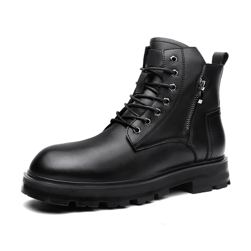 

men casual business office formal dress cowboy boots original leather shoes designer platform boot spring autumn ankle botas man