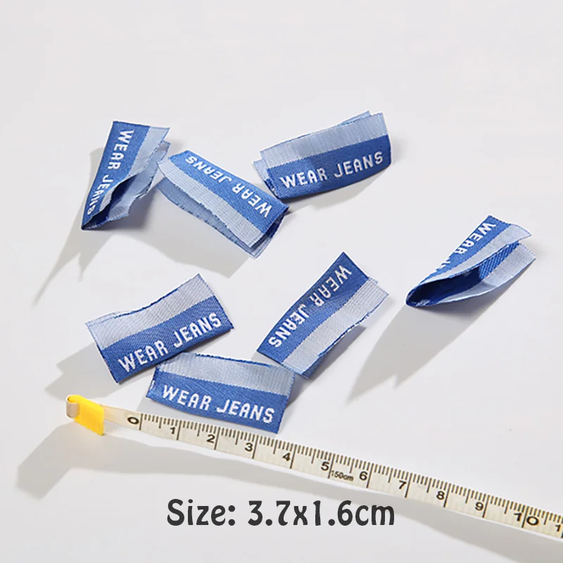 200Pcs Jeans Wear Letter Cloth Labels Tags For DIY Craft Handmade Sewing Jeans Pants Fabric Label Decoration Supplies