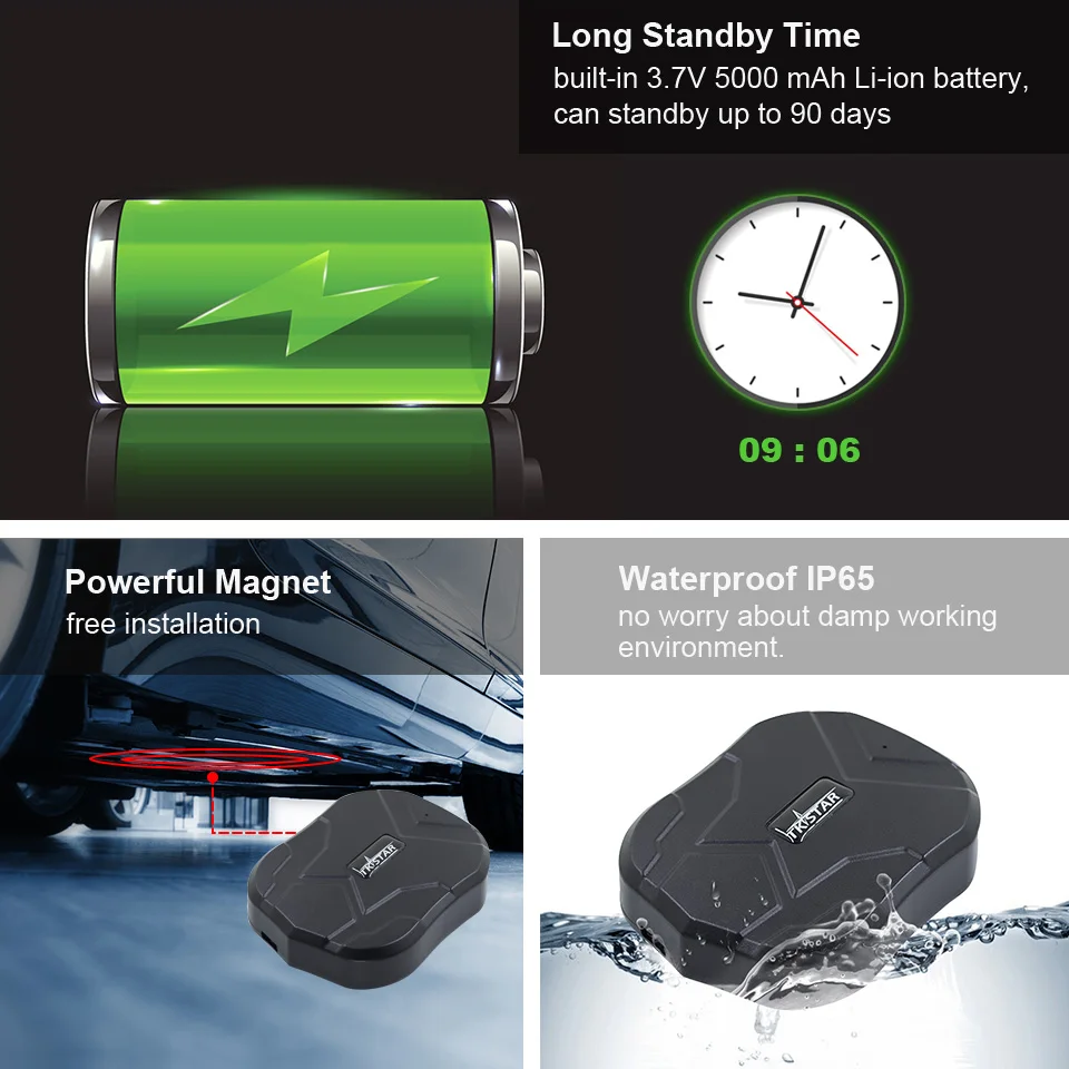 Real 4G LTE Car GPS Tracker TKSTAR TK905-4G 5000mAh TK905B 10000mAh Vehicle Magnet GPS Locator Waterproof Shake Alarm Free APP