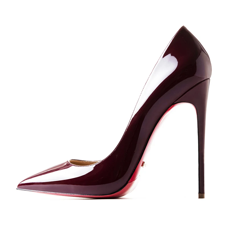 HLTINO 12cm Red Bottom High Heels Genuine Leather luxury shoes Women Super High Stilettos with Spring Ladies's Pumps