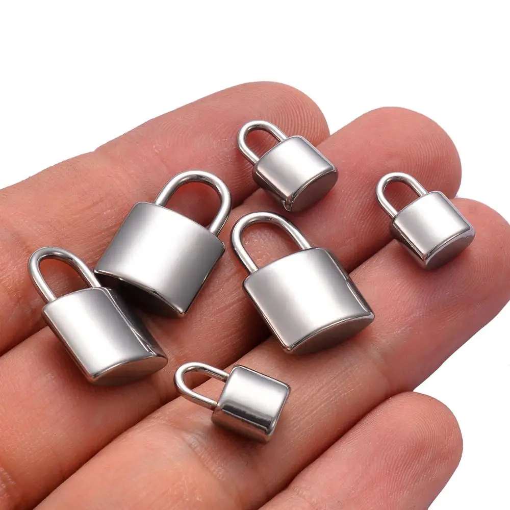 10pcs Stainless Steel Lock Charm Pendant DIY Necklace & Bracelet Accessory Jewelry Makings DIY Finding Hypoallergenic