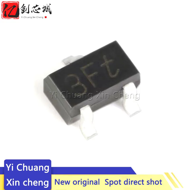 50 Buah BC857BW,115 SOT323 BC857BW BC857B BC857 / 3F SOT-323 PNP Transistor Tujuan Umum SMD -45V/-100mA