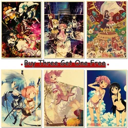 Puella Magi Madoka Magica Poster Decor For Home Posters Anime Room Wall Pictur Kraft Paper Retro And Prints Art Bar Cafe