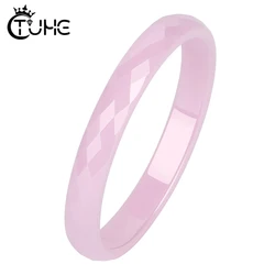 3mm Light Pink Black White  Ceramic Ring For Women Modern Wedding Ring Jewelry Cut Surface Healthy Finger Rings