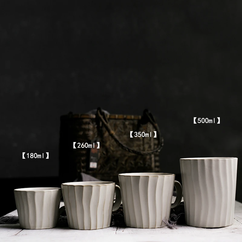 Japanese Retro Irregular Ceramic Coffee Cup Exquisite Saucer Set Cappuccino Cup Home Espresso Cups - Image 2