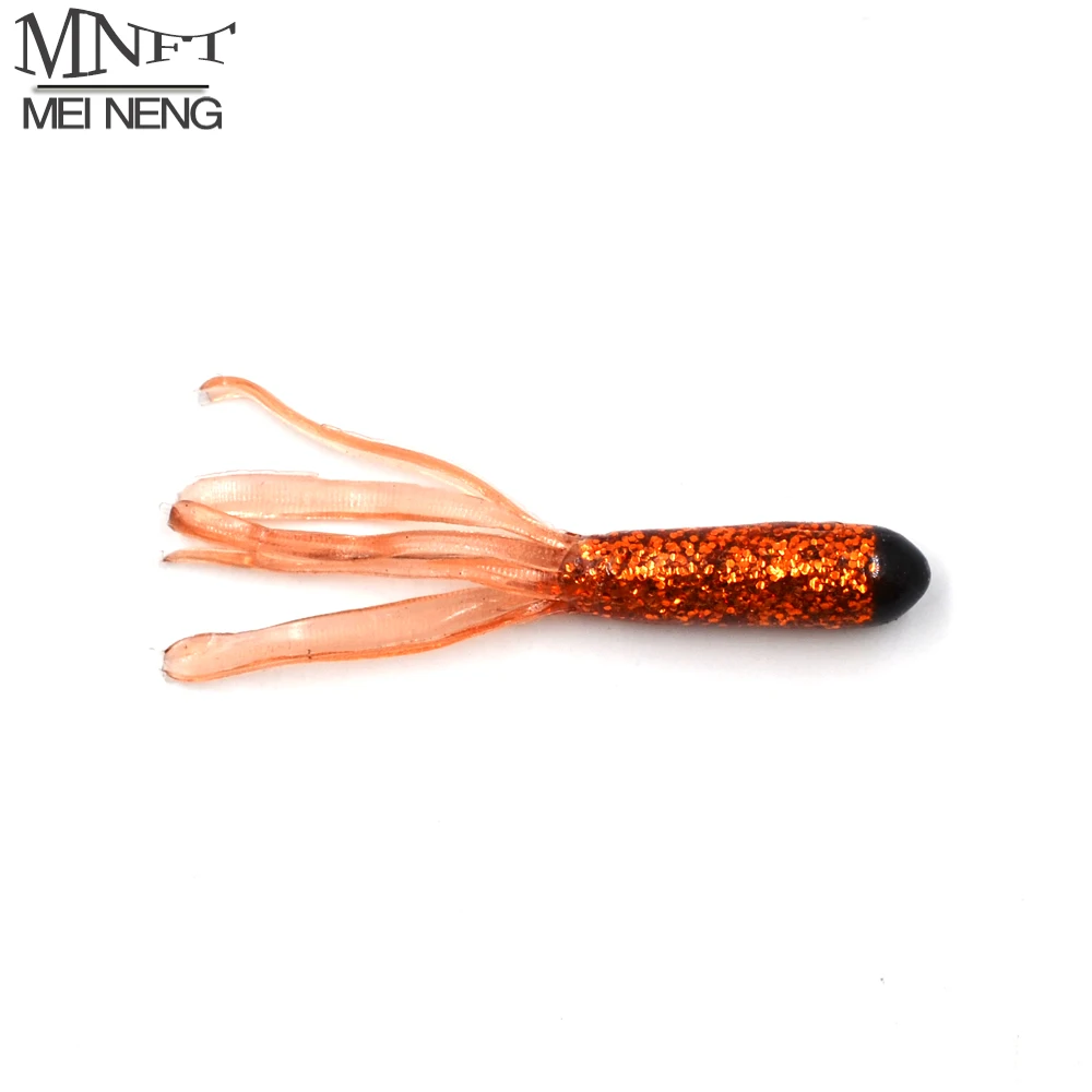 

MNFT 20PCS Silicone Tri-colors Salted Tube Bass Baits 4.5cm/0.5g Soft Artificial Worm Grub Squid Lures Sea Fishing