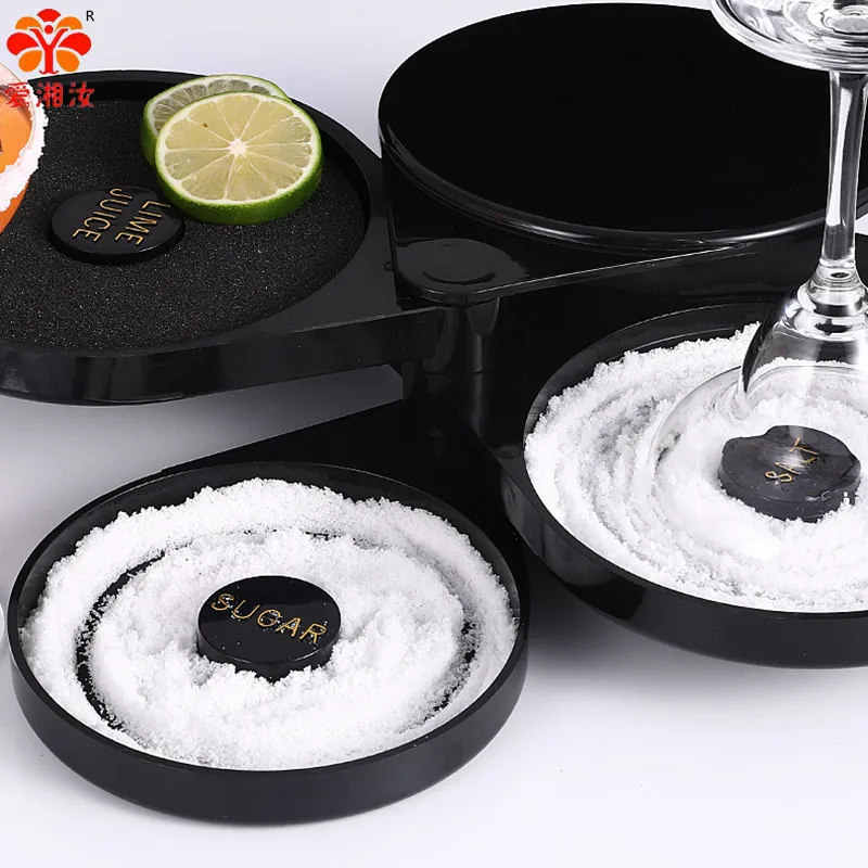3 Tier Salt Rimmer Bartender Bar Tools To Glue Sugar Lemon Orange Juice The Rim Of A Mojito Cocktail Glass Kitchen Accessories