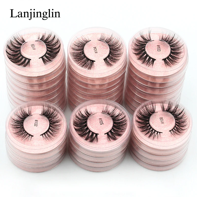 Mink Lashes Bulk Wholesale 10/50/100 Pairs 3d Mink Eyelashes Natural Fluffy False Eyelashes Pack Makeup Soft Thick Fake Lashes