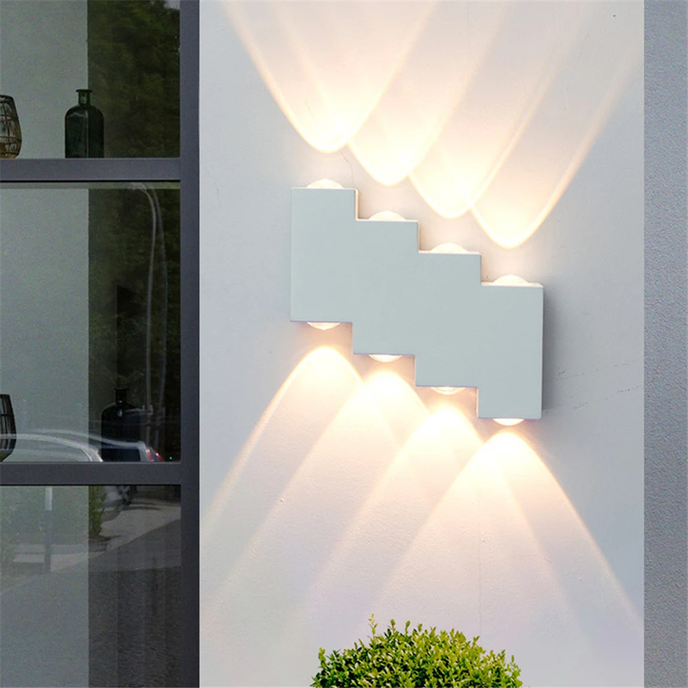 

4W 6W 8W LED Outdoor Waterproof Wall Lamp Modern Indoor LED Aluminum Sconce Porch Garden Lamp Balcony Aisle Corridor Wall Light