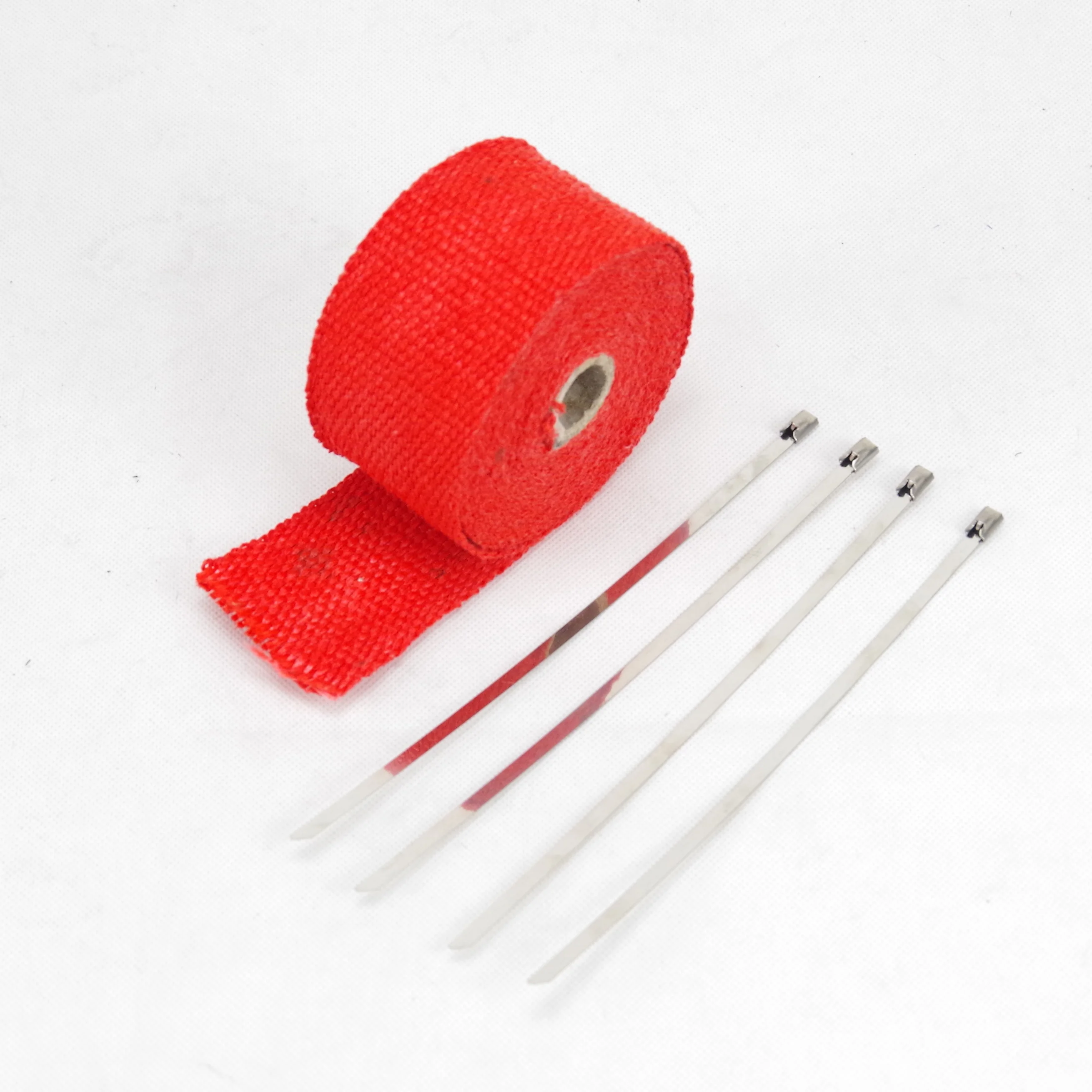 5M Motorcycle Exhaust Thermal Tape Header Heat Wrap Manifold Insulation Roll Resistant with Stainless Ties