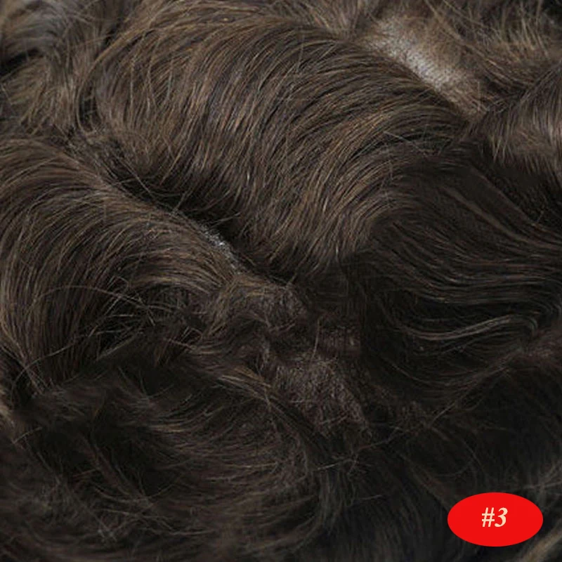 ISKIN Men Toupee Human Hair Curly Thin Skin PU Men's Capillary Prosthesis With Knots Indian Remy Hair System Unit Natural Wigs