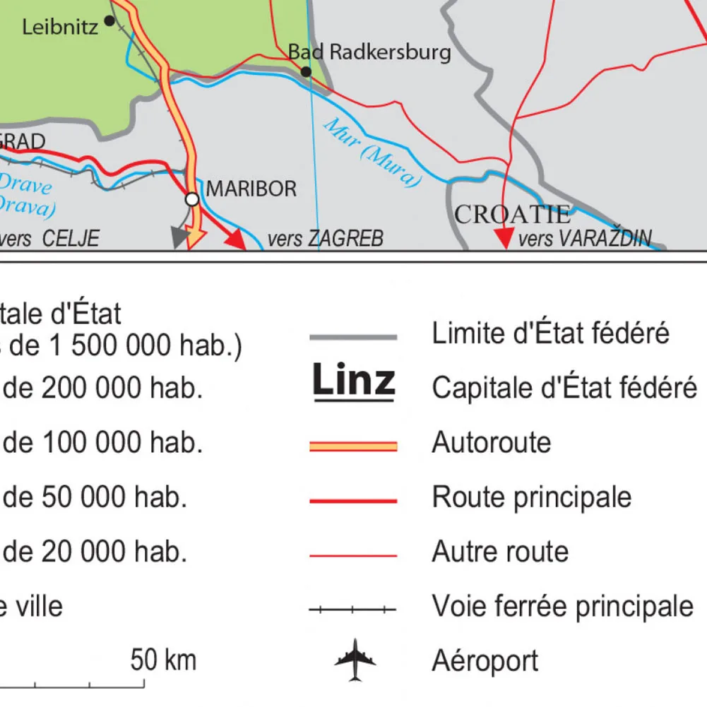 90*60cm w francuskiej Austrii mapa ruchu mapa polityczna obraz ścienny plakat na płótnie malarstwo w klasie wystrój domu przybory szkolne