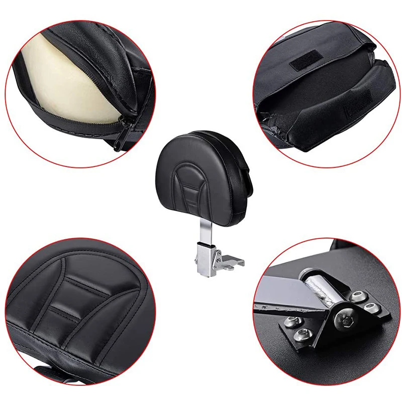 Motorcycle Driver Backrest Seat Support Smart Mount Backrest Pu Leather For Harley Victory/Cross Country 2010-2017/Cross Roads