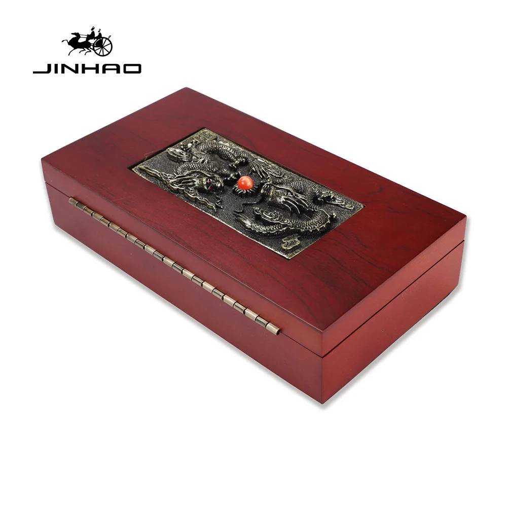 Luxury Jinhao Fountain Pen Leather Red Wood Bamboo Gift Boxes Birthday Business Ballpoint  Present Box pen Case