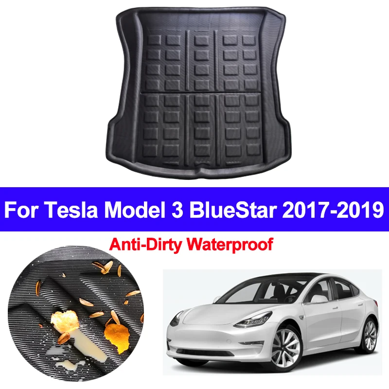 

Car Rear Trunk Luggage Mat Cargo Tray Boot Liner For Tesla Model 3 BlueStar 2017 2018 2019 Carpet Protector Floor Anti-dirty