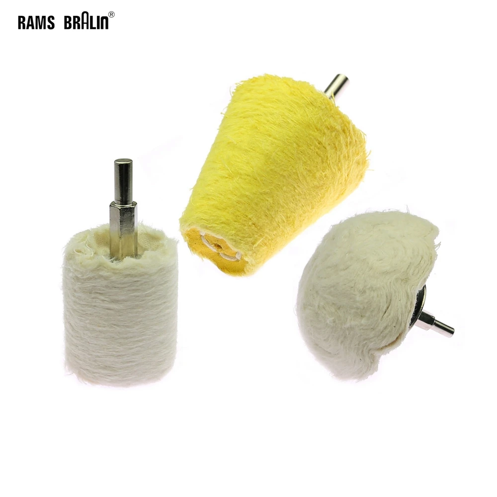 1 piece Drill Cotton Polishing Buffing Mop Wheel for Jewelry Wood Glass Metal Fine Mirror Polishing