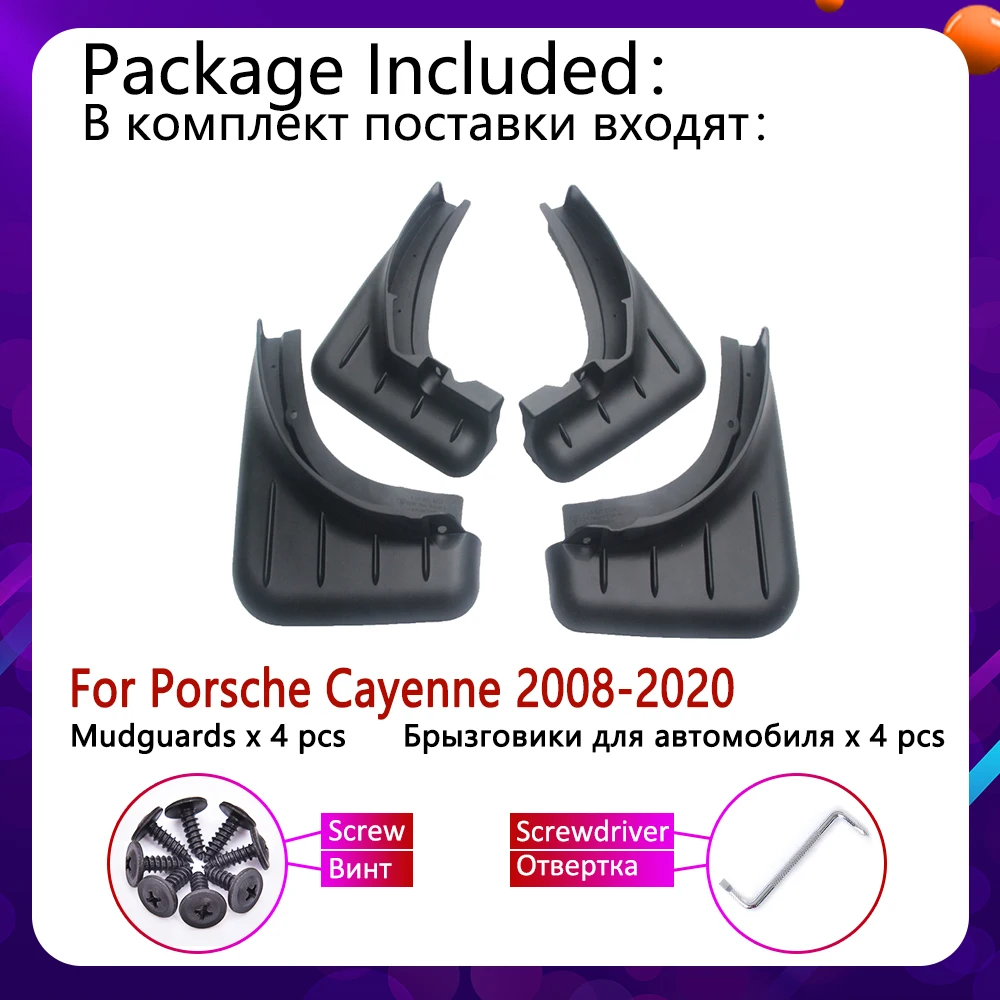 Mudguards for Porsche Cayenne 9PA 92A PO536 2008~2020 Mudflap Fender Mud Flaps Guard Splash Accessories 2009 2010 2015 2018 2019