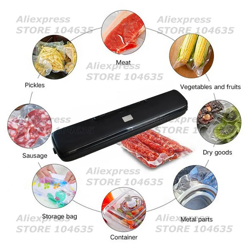 

Household Food Vacuum Sealer Food Packaging Machine Film Sealer Vacuum Sealer Packaging Machine Include 10Pcs Bags Kichen Tool