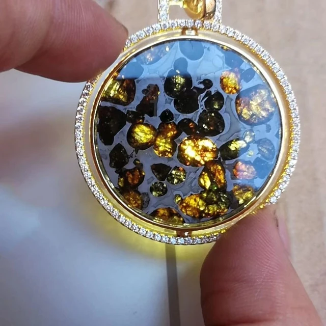 1Pc Rare Meteorite Beautiful Sericho Kenya Olive Aerosiderite Olivine Stone Iron Meteorite Jewelry Pendant Collection Party Gift AliExpress