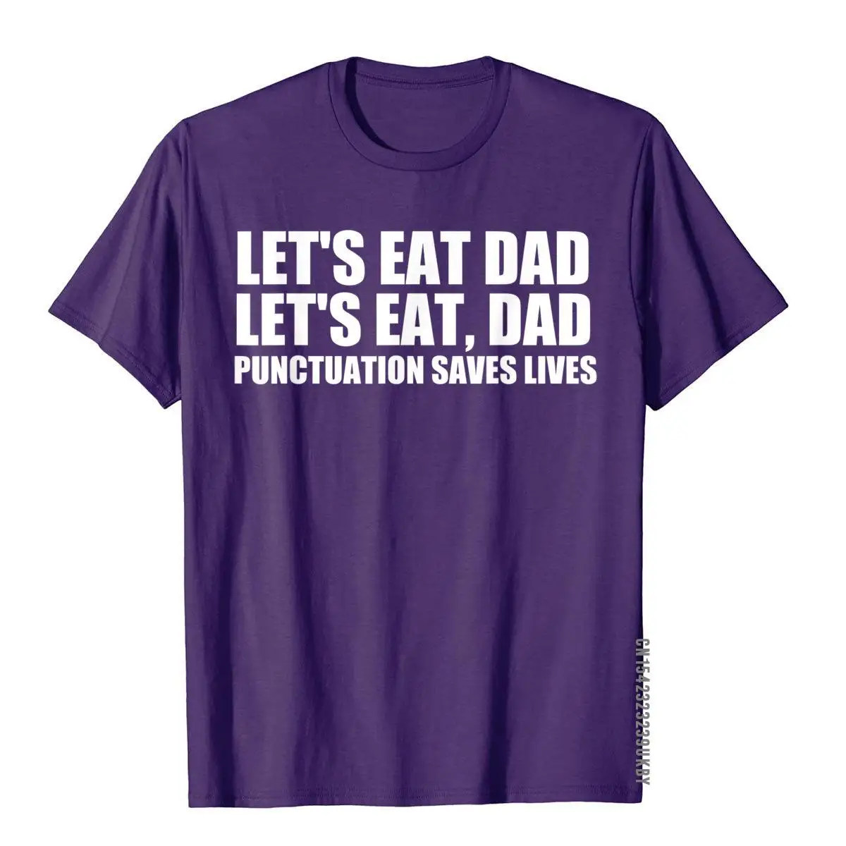 Cotton 3D Printed Tops Shirts Prevailing Men's T-Shirts Let's Eat Dad TShirt Punctuation Saves Lives Grammar Funny Design