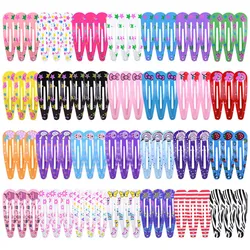 Imprimir cabelo pingando clipe para meninas, princesa presilha, hairclip coreano, cocar dos desenhos animados, hairpins sólidos, acessórios de cabelo, 40pcs por lote