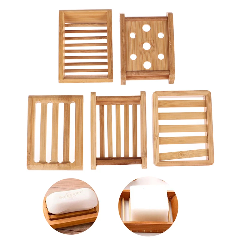 Contenitore per scatola portasapone portasapone portasapone portasapone portasapone in plastica di bambù Multi forme per bagno piatto doccia