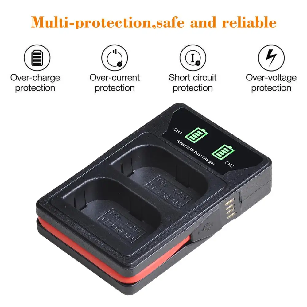 Batería de LP-E6 de 2650mAh + cargador Dual LED para Canon EOS 5DS R Mark II 2 III 3 5D Mark II III IV 6D 60D 60Da 7D 7DII 70D 80D, batería de LP-E6N