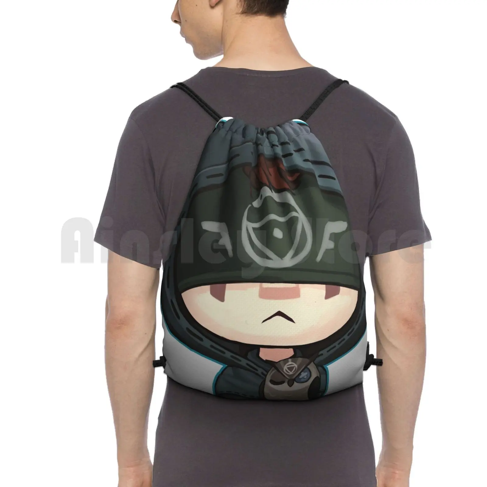 Eli Identity V mochila con cordón, bolsa de gimnasio impermeable, juego de identidad, búho lindo