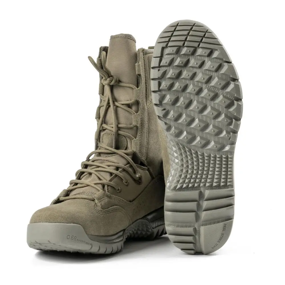 Durable Tactical Boots Sage Green Suede Leather Rubber Sole Indonesia Boots For Men