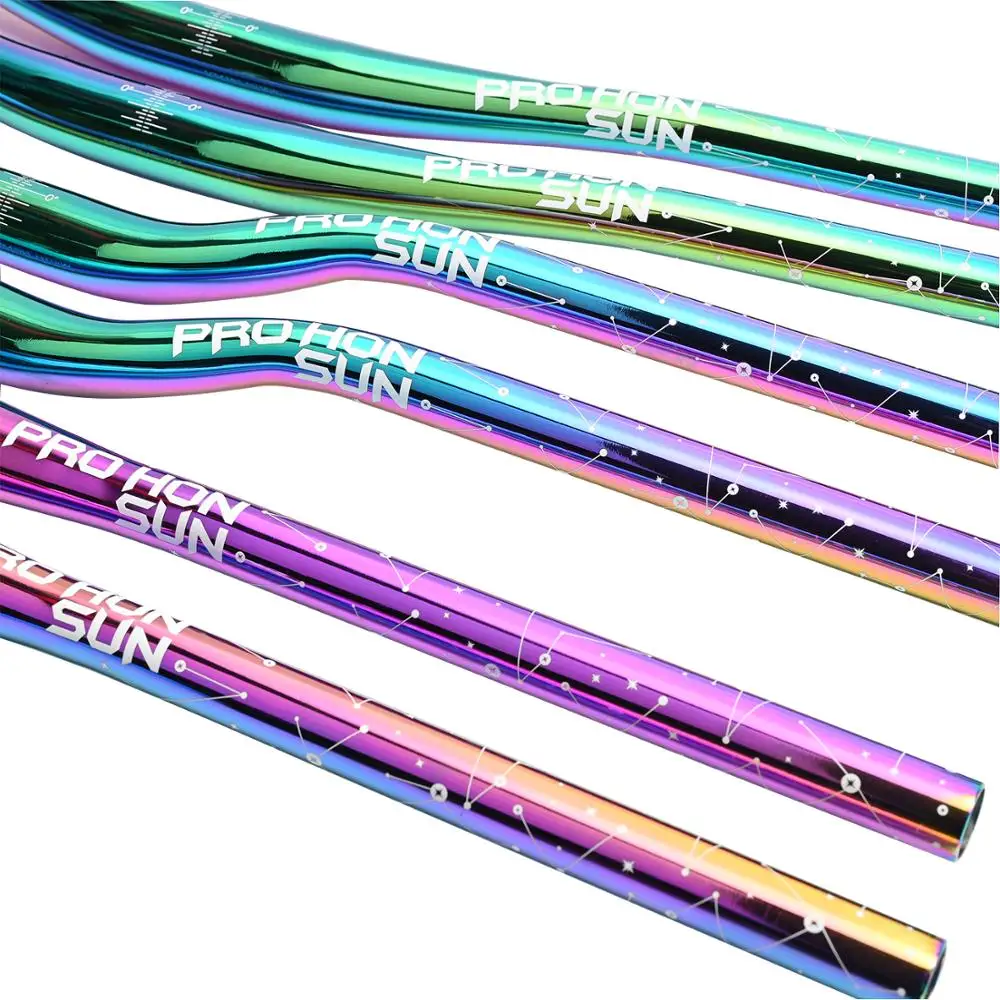 Rainbow Bicycle Riser Handlebar XC MTB AM DH Racing Bike Handlebar Mountain Road Bike Colorful Handlebar 31.8*715/720/745/780mm