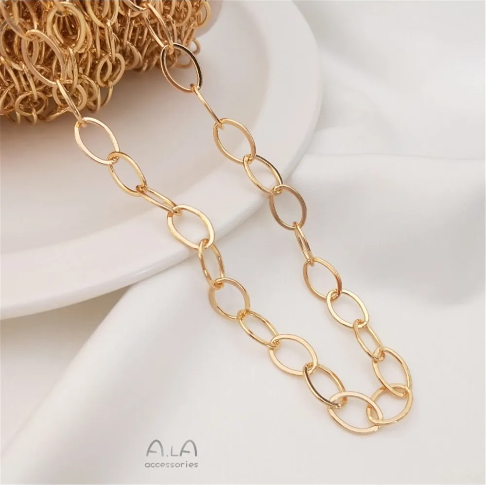 女性の金メッキチェーン,14k,カンウィンド,生,ルーズチェーン,DIY,セーター,ネックレス素材