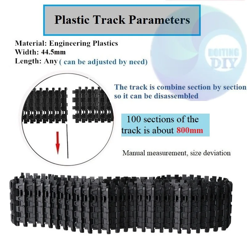 One Set Accessory for Robot Tank Car Chassis Plastic Track+Driving Wheel+Bearing Wheels +Motors Tracked Tank Chassis Wheel Set