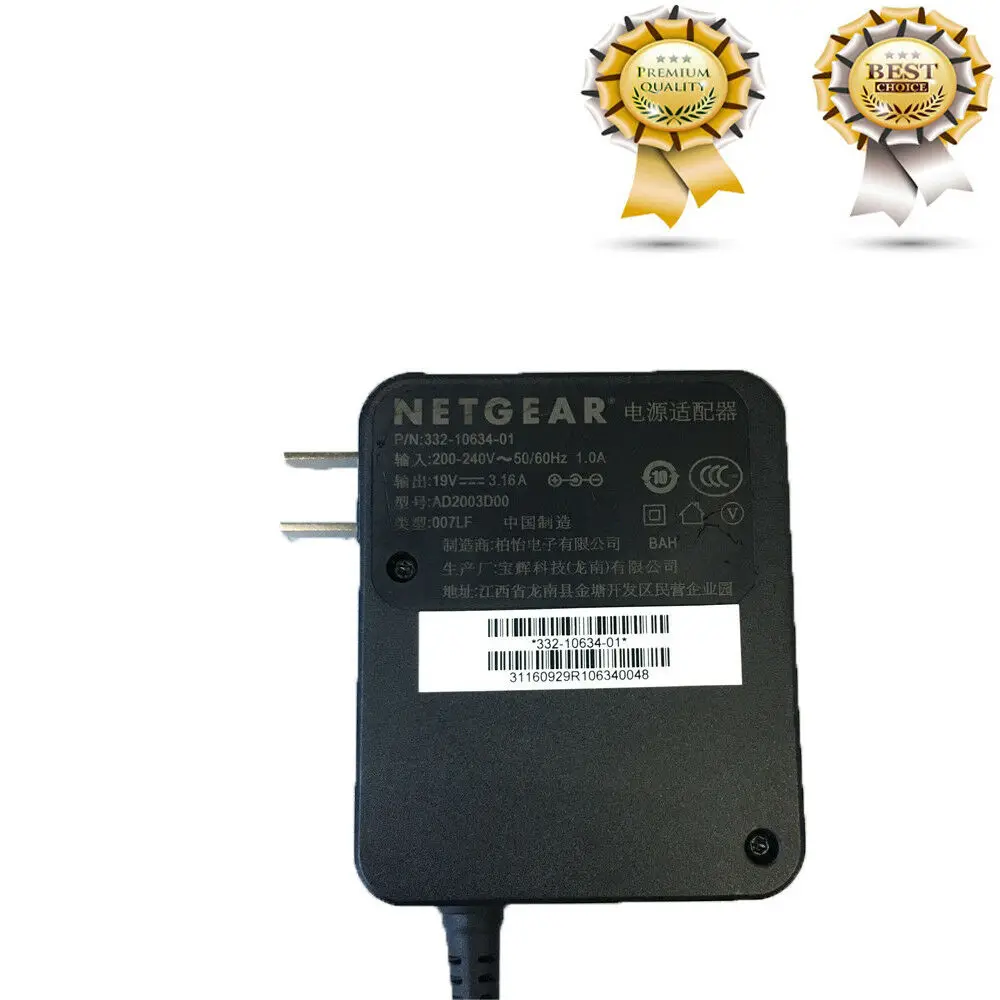 

Morepartsupply For NETGEAR Wifi Router R8500 R8000 X8 AC5300 19V 3.16A Adapter Adaptor