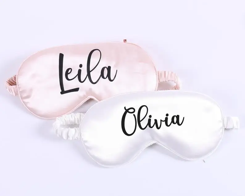 Spersonalizowana maska do spania wieczór panieński Quinceanera Graduation Satin Super Soft wieczór panieński żona prezent ślubny Favor Eye Mask