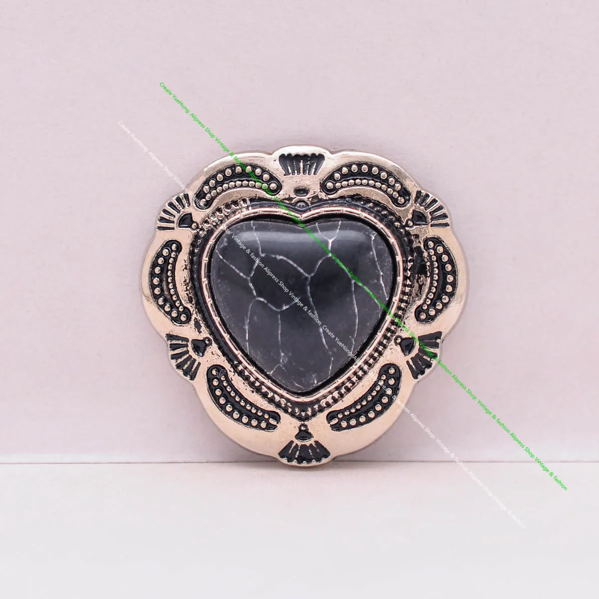 10X Silber Indische Blume Kunst Echt Grün Liebe Herz Türkis Leathercraft Haar Zubehör Nähen Schaft Taste Concho Verschluss – Detail 21
