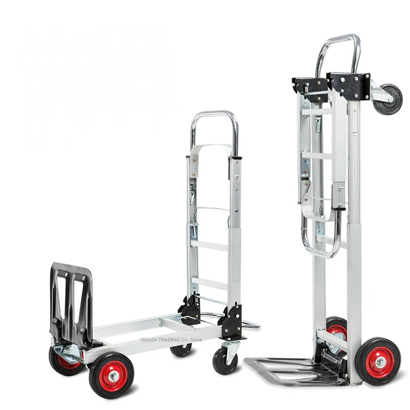 

New Arrival 4 Wheel Portable Luggage Cart, 330LbS Capacity, Household Folding Hand Truck, Lightweight Trolley