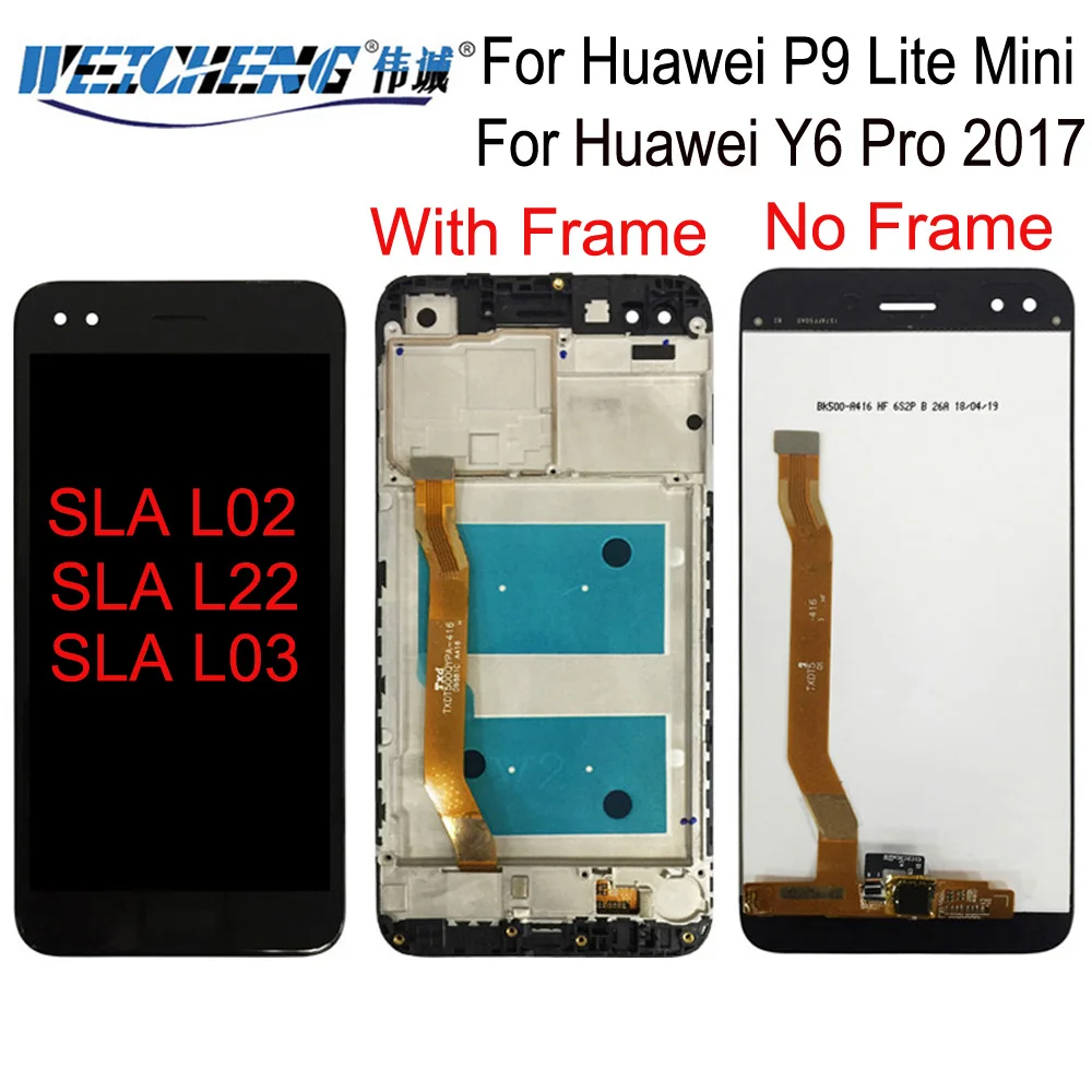 For Huawei P9 Lite mini LCD Display Touch Screen For Huawei Y6 Pro 2017 LCD With Frame P9 Lite mini LCD SLA L02 L22 L03 Screen