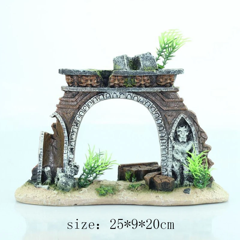 Fish Tank Aquarium Accessories Jewelry Resin Castle Arched Door Aquarium Landscaping Fish Tank Decoration Crafts Pet Supplies