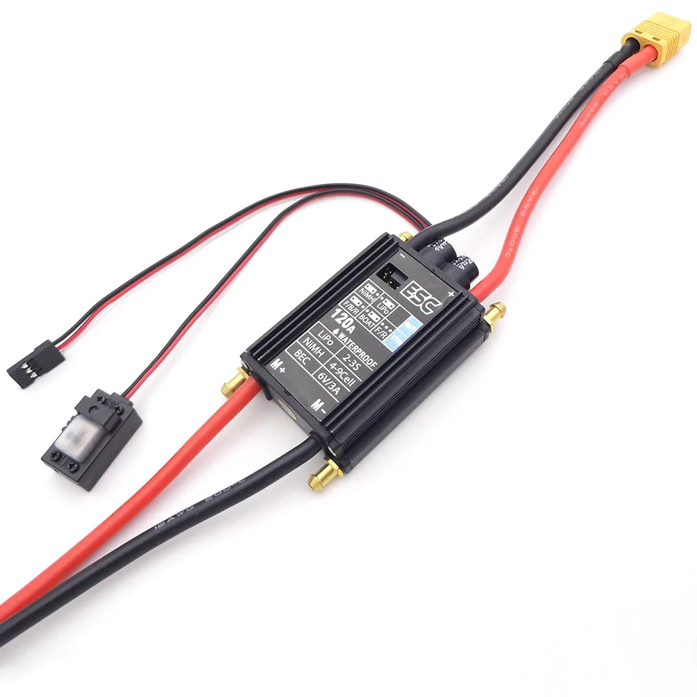 3S 120A ESC แปรงมอเตอร์ควบคุมความเร็ว2-Ways ไปข้างหน้าสำหรับ RC เรือลากจูง Fishling เหยื่อเรือ cruise Marine