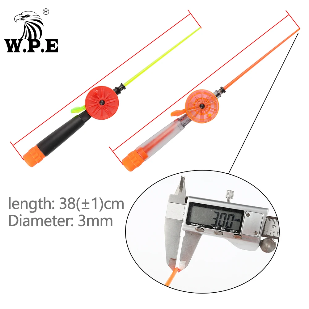 W.P.E 1set/1pcs Ice Fishing Rod 38cm Outdoor Portable Fishing Rod Portable Winter Fishing Rod Fishing Accessories Tackle Pesca