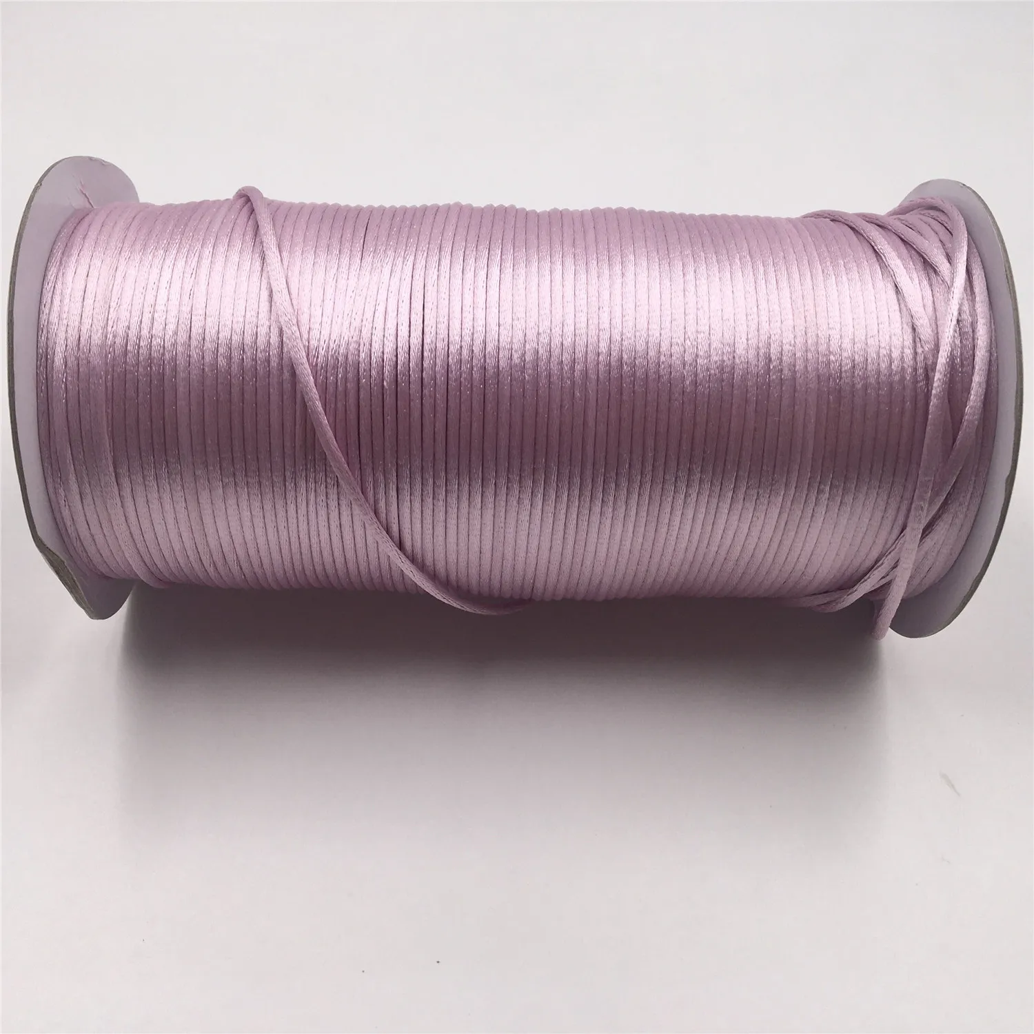 2mm Light Purple Rattail Satin Cord Thread Chinese Knot Macrame Bracelet Braided String DIY Tassels Beading Thread 10-225meters