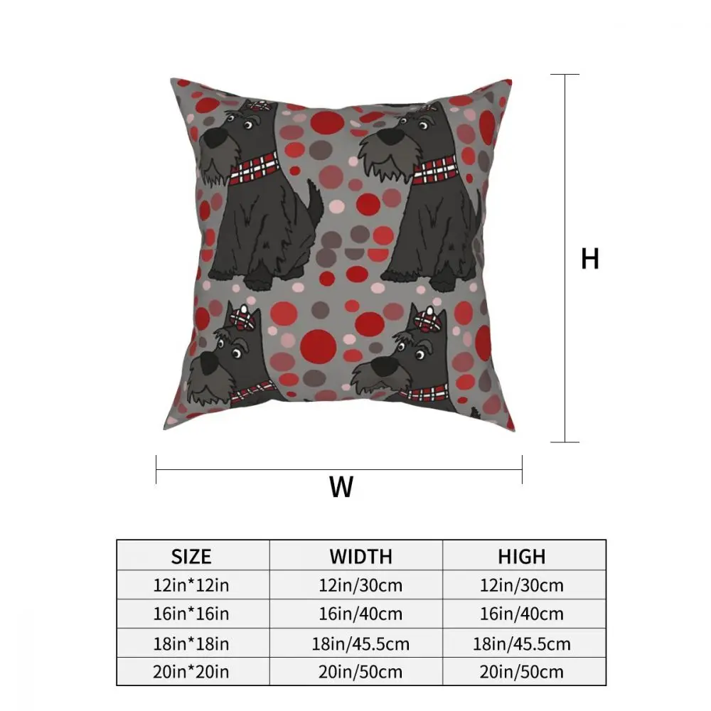 Funny Scottish Terrier Scottie Dog Throw Pillow Cover Polyester Cushions for Sofa Funny Pillowcase