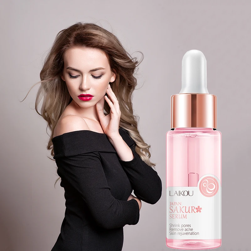 

30ml Japan Sakura Moisturizing Facial Serum Shrink Pores Reduce dullness Face Essence Firming Brighten Skin Care Liquid