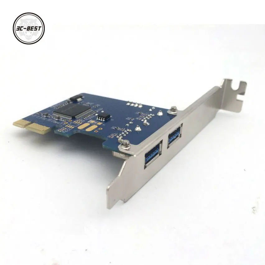 Pcie Pci Express Usb 3.0 Riser Card Pcie Naar 2 Poort Usb 3.0 Adapter Converter Kaart Met Low Profile Bracket voor Pc