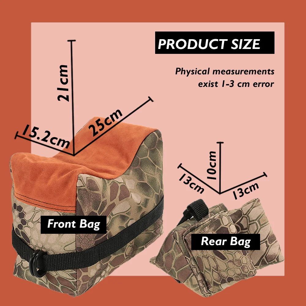 ZOHAN tactical Front&Rear Bag Support Rifle Sandbag without Sand Portable Foldable Sniper Rifle Bag Hunting Shooting Airsoft