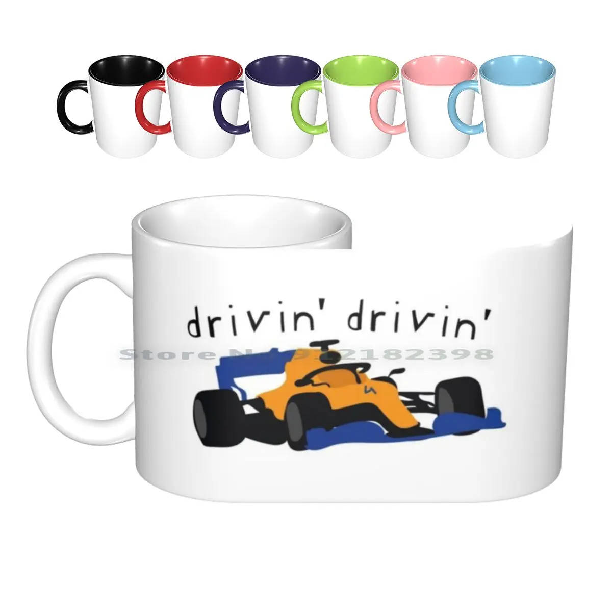 Lando Norris-Drivin' Drivin'-Ceramic Mugs Coffee Cups Milk Tea Mug Lando Norris Drivin Drivin Cartoon 4 Quote Meme Creative