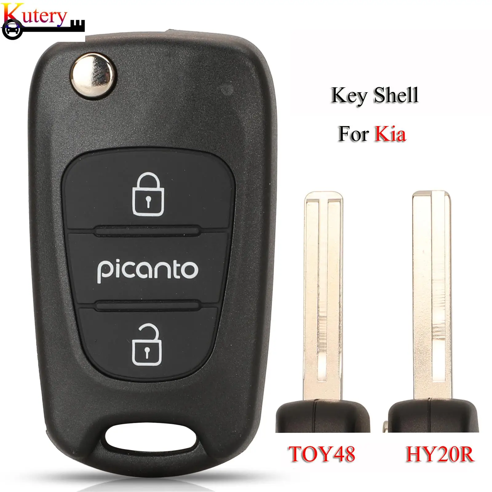 jingyuqin Folding Remote Car Key Shell For Kia Rio Picanto Ceed Cerato Sportage K2 K3 K5 Soul 3Buttons Key Shell Replacement